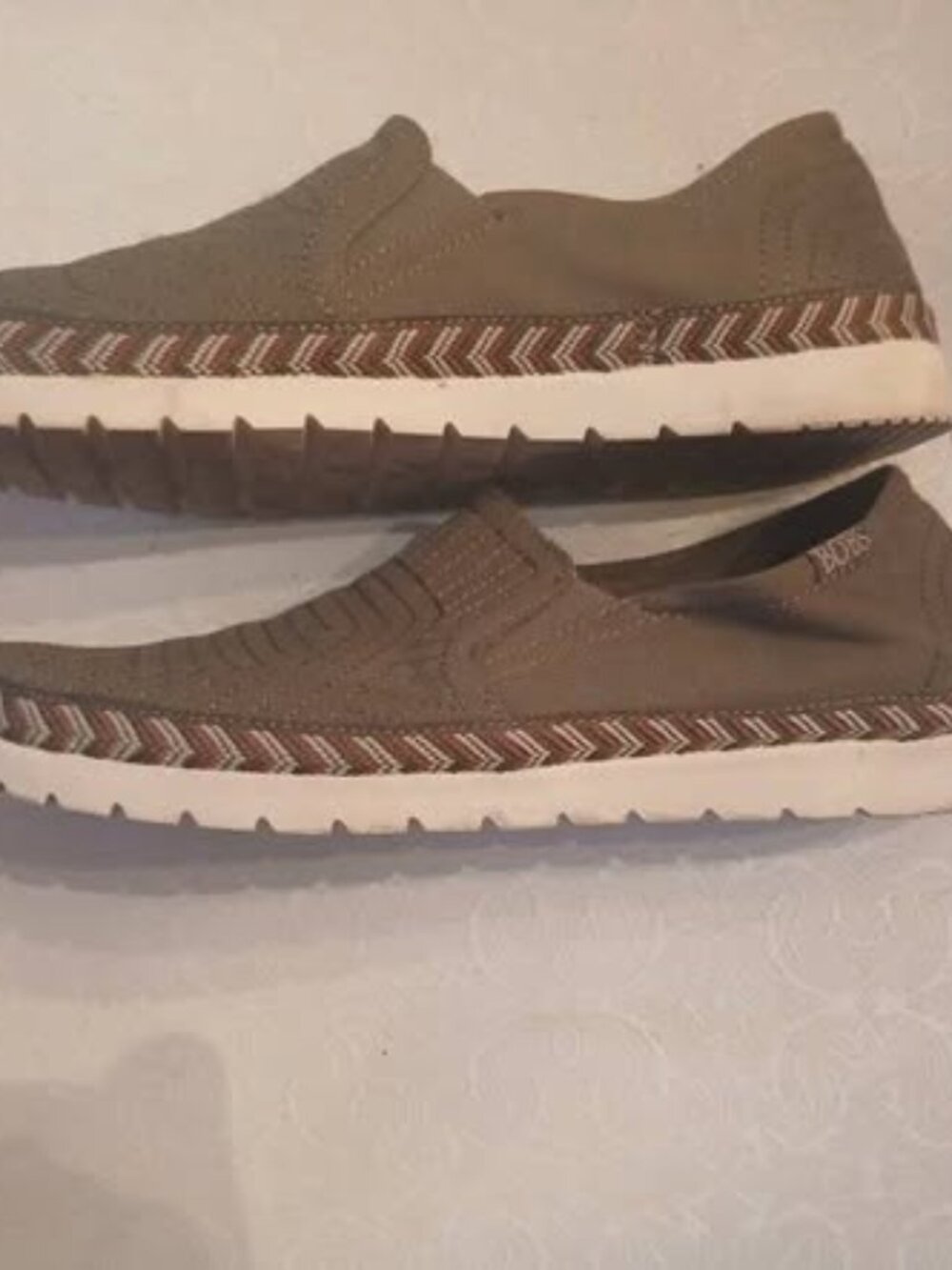 Women's BOBS Sketchers, Sage Green, Slip On, Size 8
